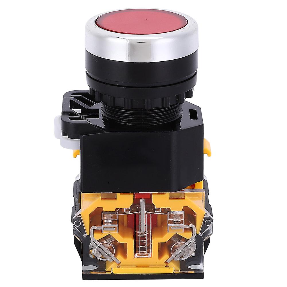 5pcs 22mm 37V-440V Push Button Switch Self Resetting Button Switch without Light(Red )