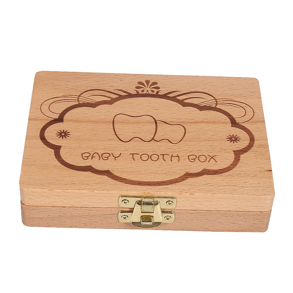 Milk Teeth Wooden Tooth Storage Save Box Organizer For Kids Baby 3-6 Years Creative (Teeth)