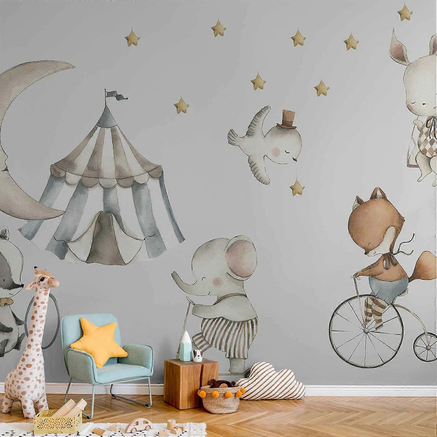 Self-adhesive Wall Mural - Animals for Children (Watercolour)