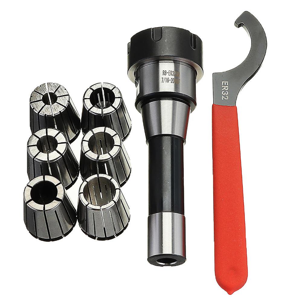 R8-er32 Collet Chuck Milling Tool Holder With 6pcs Er32 Spring Collets Set For Cnc Tool