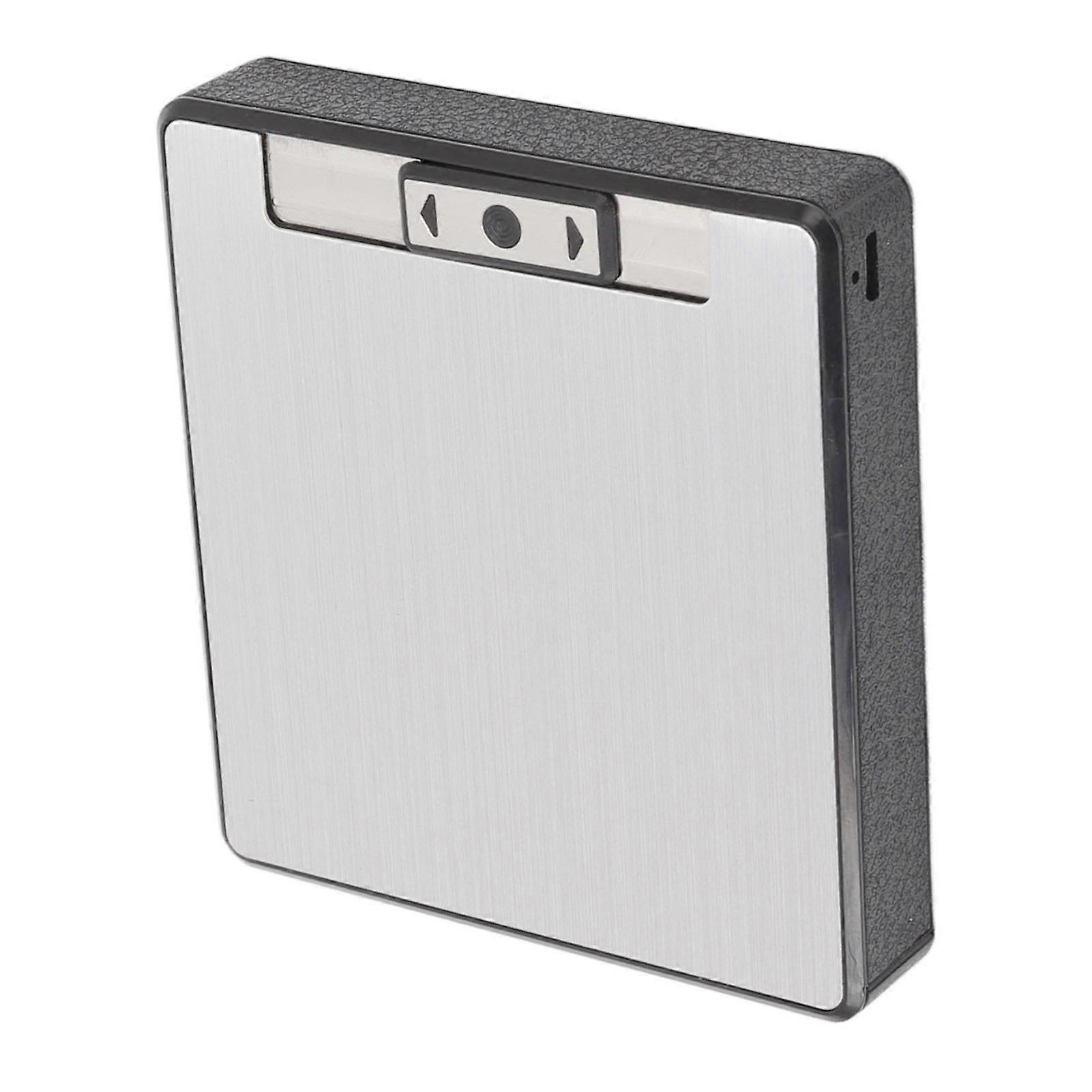 Cigarette Case With Lighter Hold 19 Capacity USB Rechargeable Automatic Ejection Aluminum Cigarettes Box Silver 