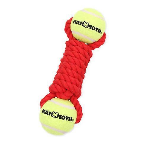 猛犸象宠物产品 Twister Bone w/2 网球狗玩具，红色，每个 1 个/MD，9 英寸