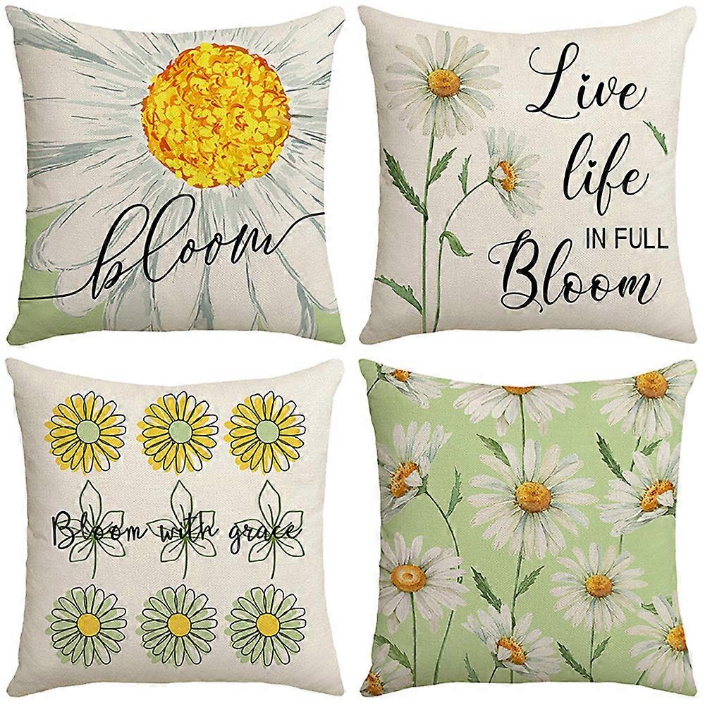 Set of 4 flower pattern cushion covers - 45 x 45 cm