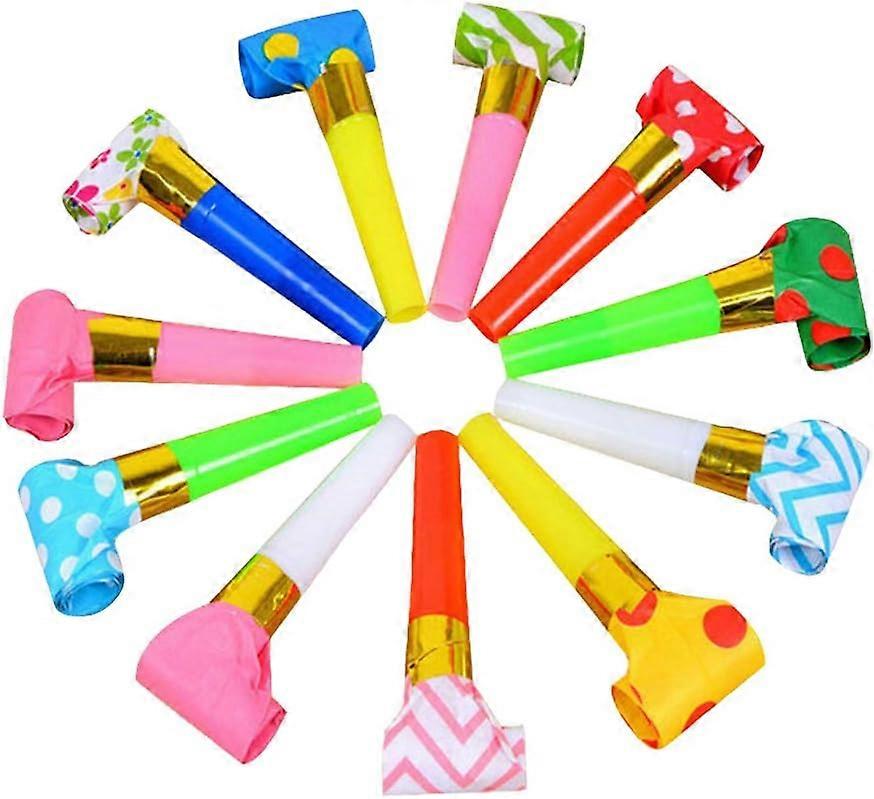 11 Pieces Blowouts Noisemakers Funny Party Blowouts Blowers Musical Blowouts Party Horns Noisemakers Blowouts Whistles, Random Color