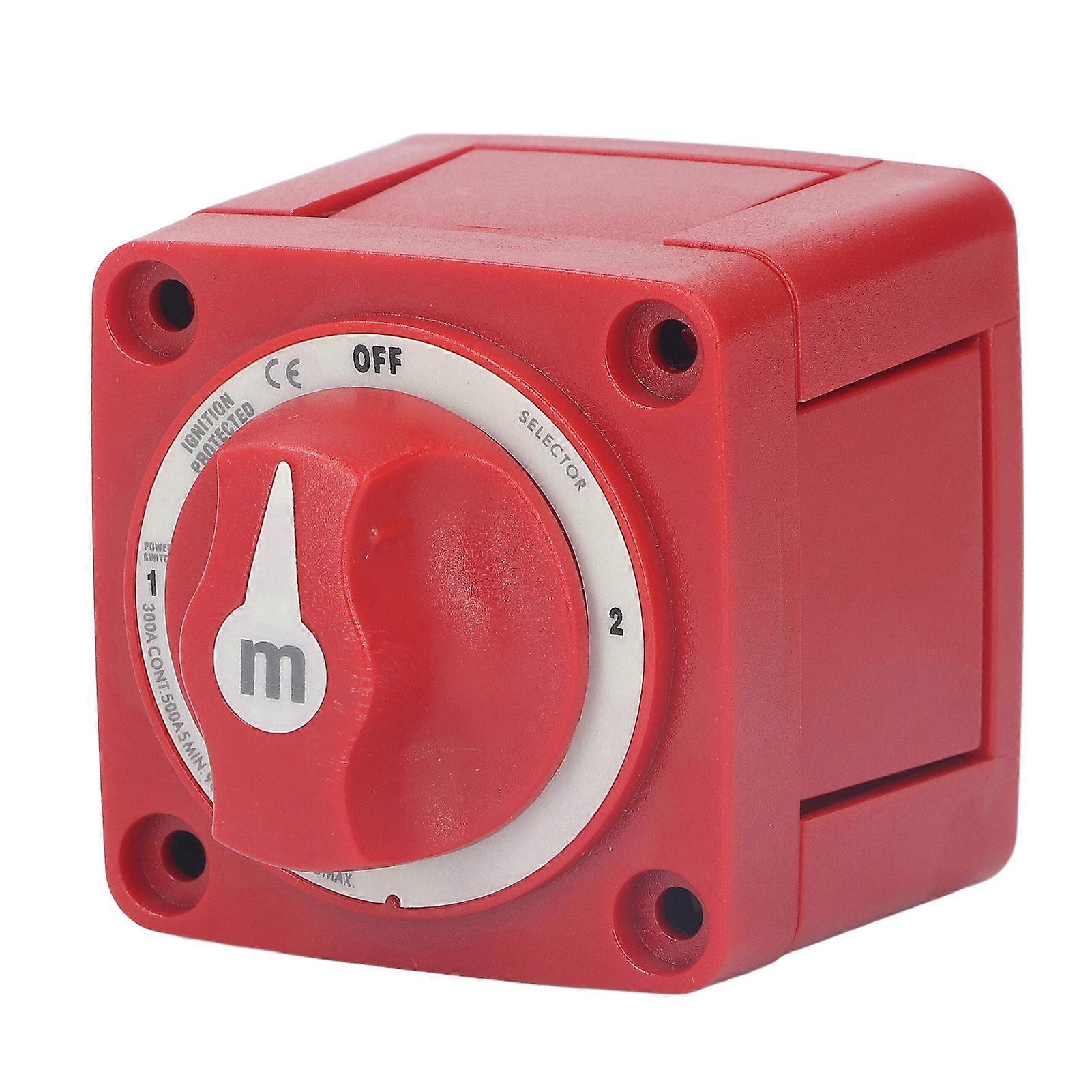 300A 32V Battery Disconnect Switch Battery ON OFF Switch with Cover for RV Marine and Automotive Red E2U811