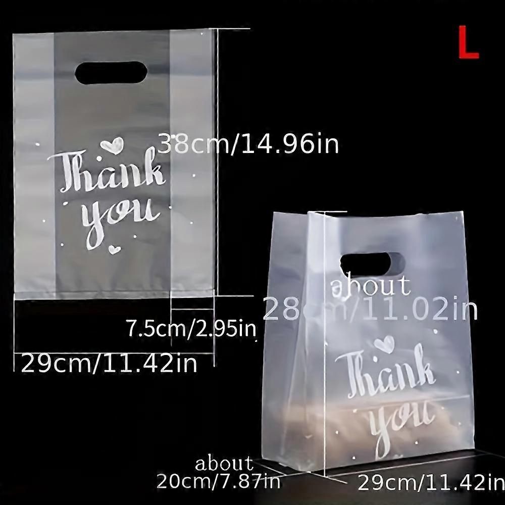 S:500 / M:300 / L:200個ありがとうギフトバッグ-パン、キャンディー、スナック、デザート、衣類に最適-簡単な包装と保管のためのプラスチックキャリーバッグ