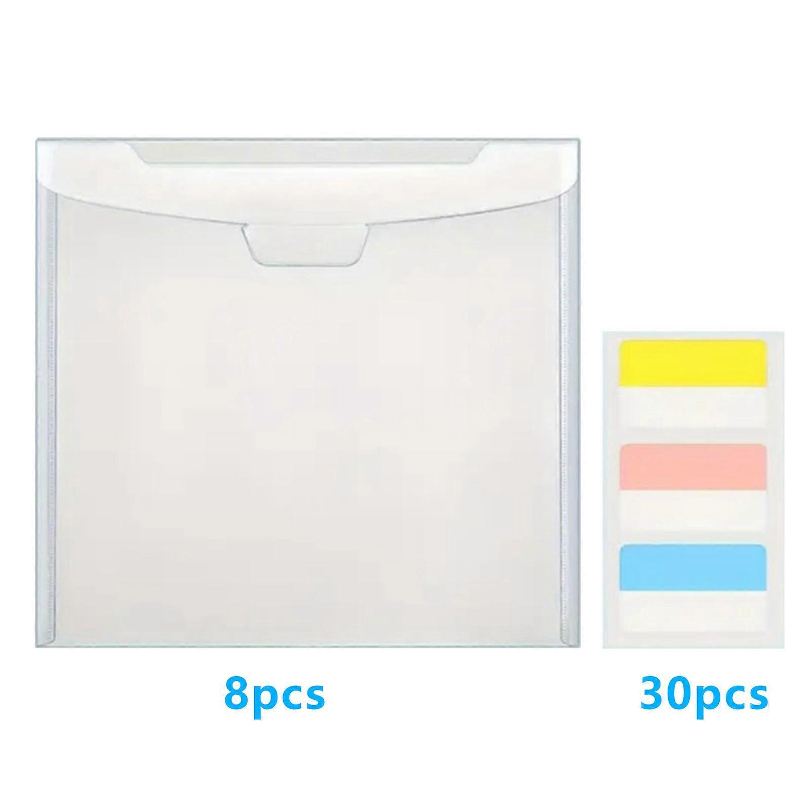 Envelope File Folder Scrapbook Paper Organizer with Sticky Index Tabs Waterproof Clear Document Organizer Storage Bag