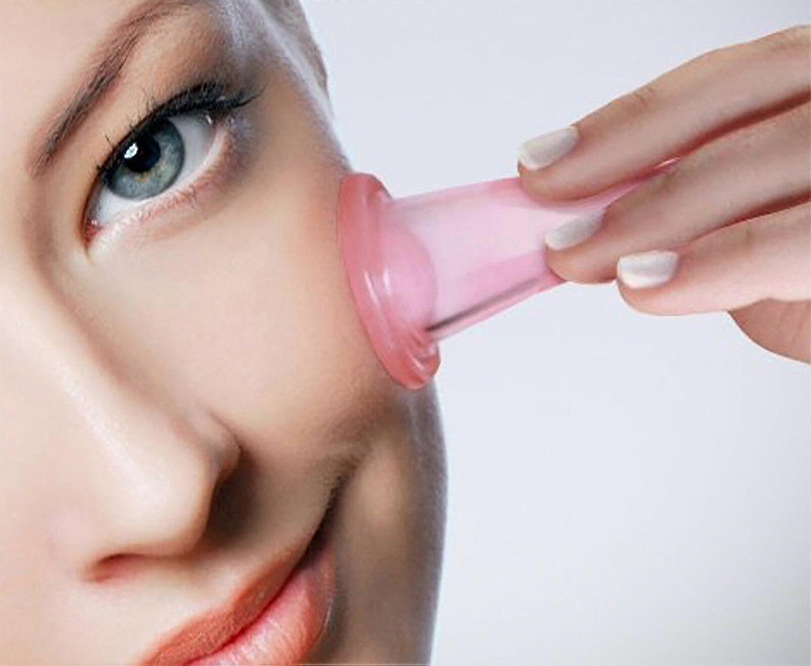 2 X大きなカップフェイシャルフェイスアイシリコーンカッピング真空サクションリフティングマッサージ