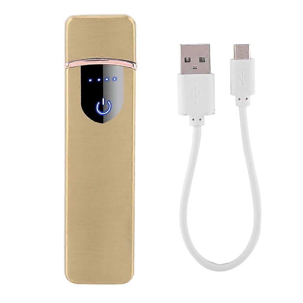Electric USB Rechargeable Cigarette Lighter Touch Induction Lightweight Lighter(Gold Satin)