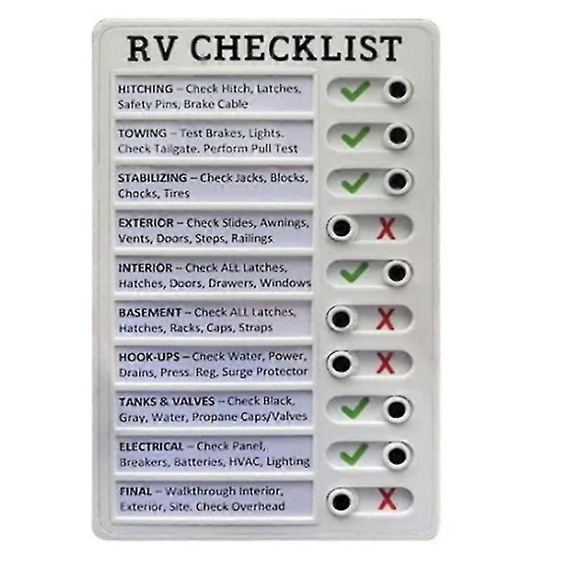 לוח צ'ק ליסט Rv לשימוש חוזר מפלסטיק לוח צ'ק ליסט לענייני יום, טופס נתיק לרשימת משימות לביצוע (רשימת פעולות לביצוע של rv)