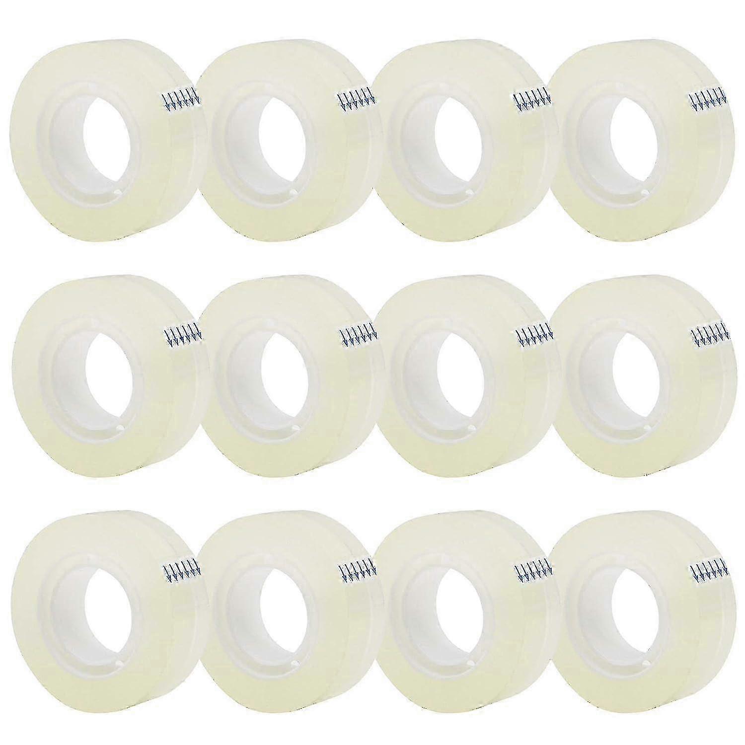 12 Rolls Transparent Tape Refills, Clear Tape, All-purpose Transparent Glossy Tape For Office, Home, School