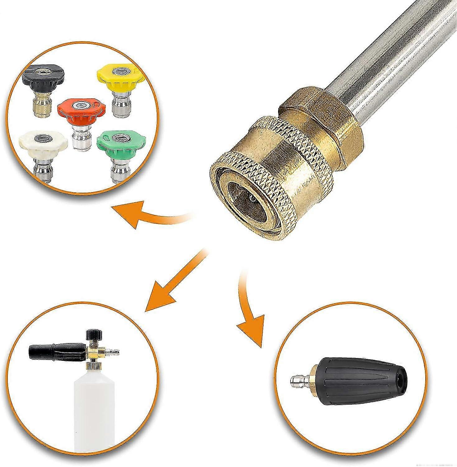Brass Pressure Washer Adapter - 1/4" Quick Connect Female Fitting For Karcher K2 K3 K4 K5 K6 K7 Series