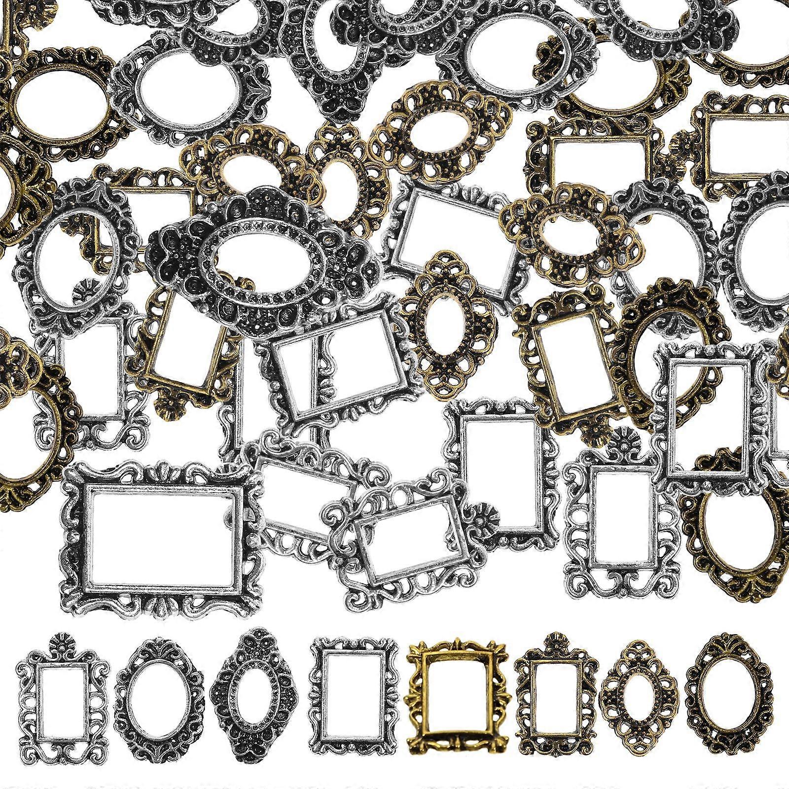 40 pcs Mini Metal Photo Frame Nail Art Baroque Picture Frame Nail Art Decoration