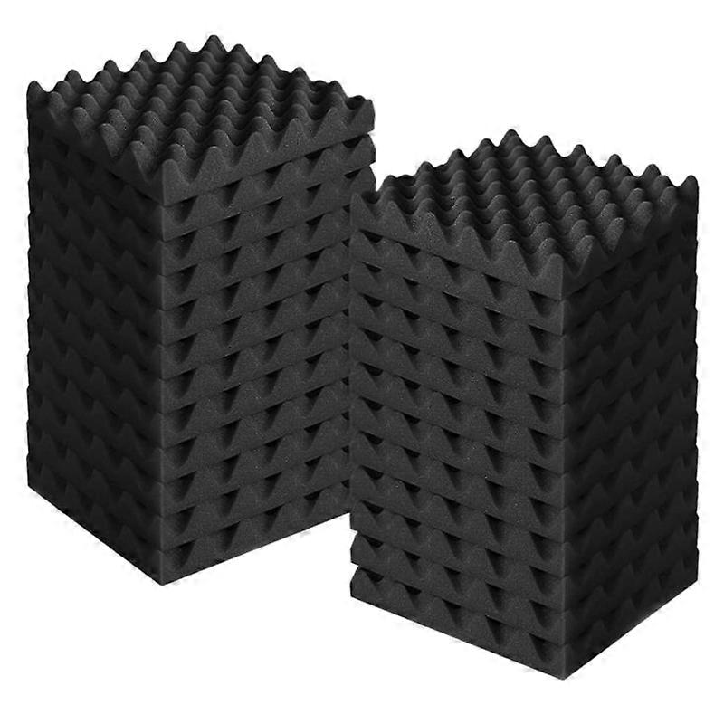 24 Pcs Acoustic Foam Panels Fireproof Soundproofing Treatment Wall Panel,Noise Cancelling Foam for