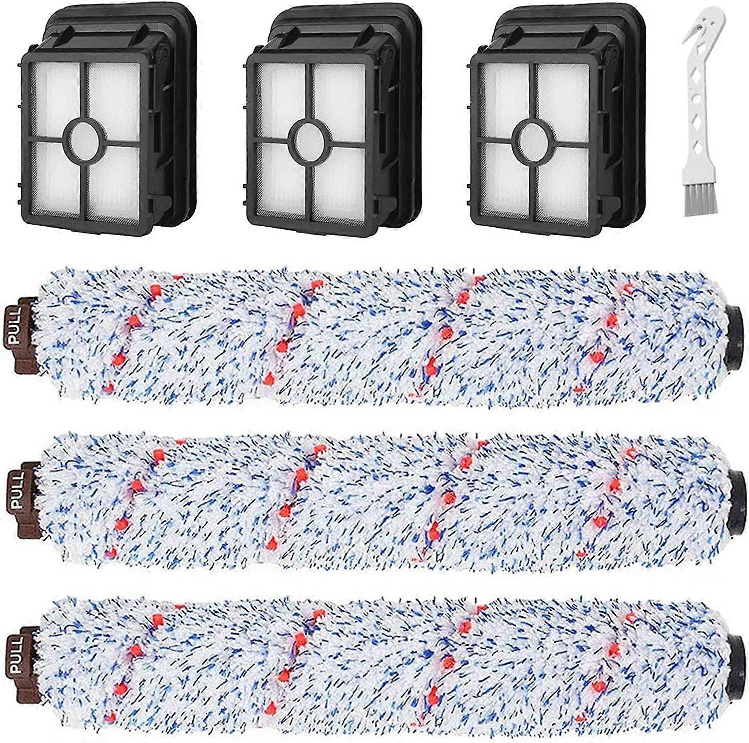 Un ensemble de 6 pices de rechange compatibles avec les aspirateurs Bissell CrossWave, 3 1868 rouleaux brosses multi-surfaces, 3 1866 packs de filtres