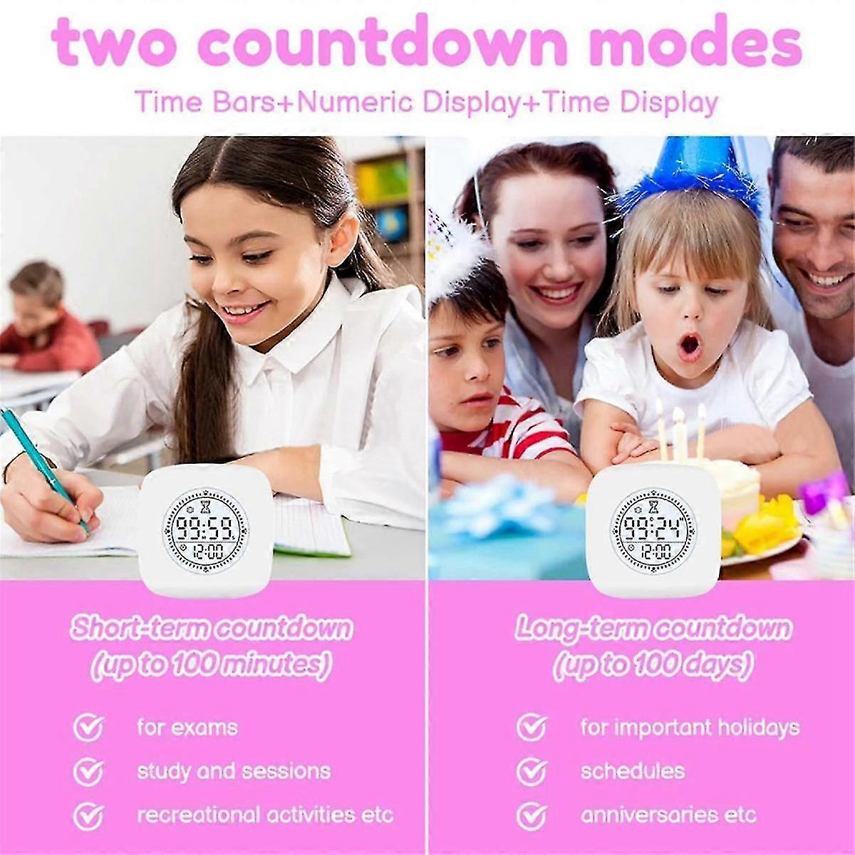 Visual Timer For Kids, 100 Minute Daytime Visual Digital Timer, Student ...