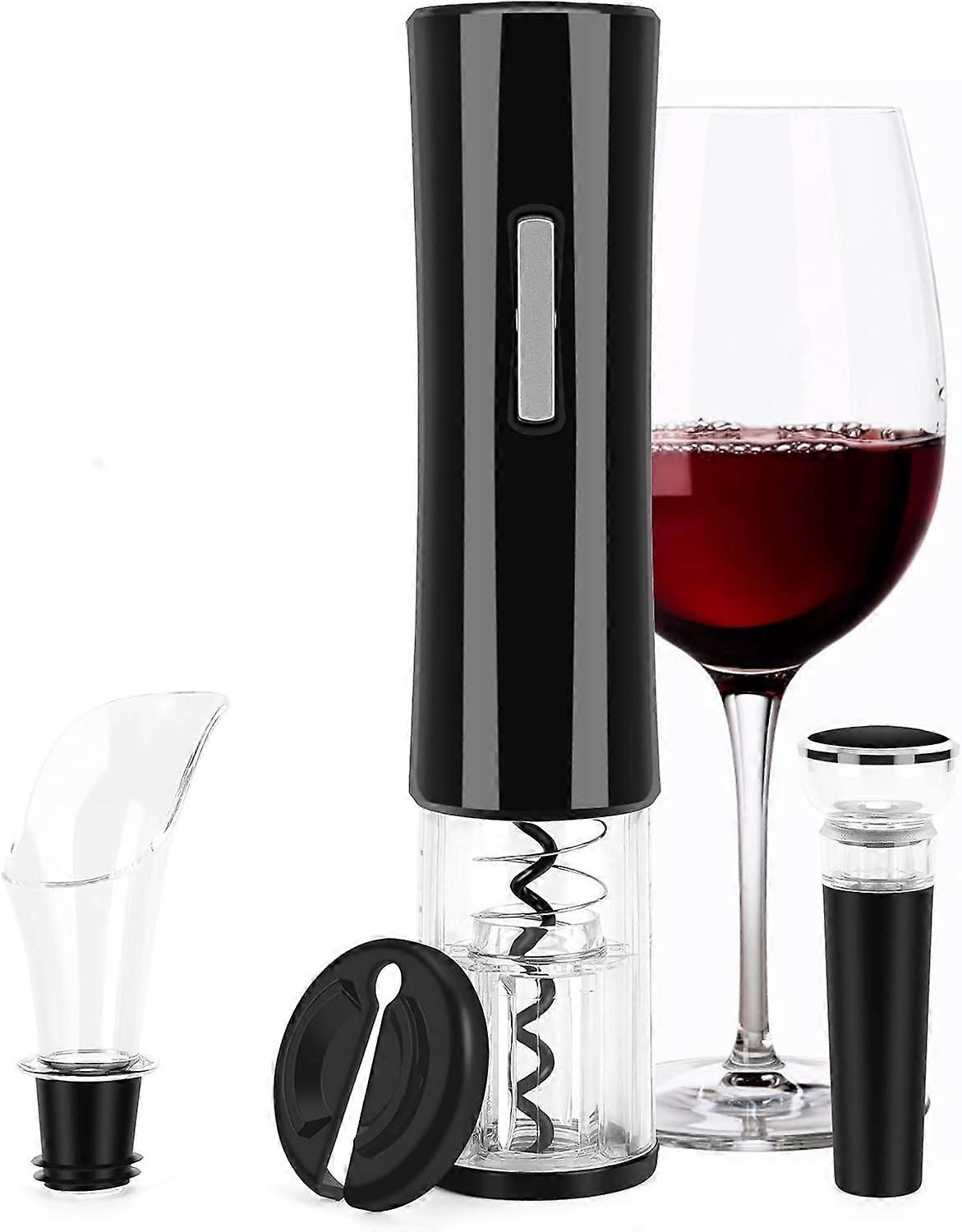 Electric Wine Opener Set Automatic Wine Bottle Opener LED Light Reusable Corkscrew Gift Set with Foil Cutter, Vacuum Stoppers, 4-in-1 Aerator and Pour