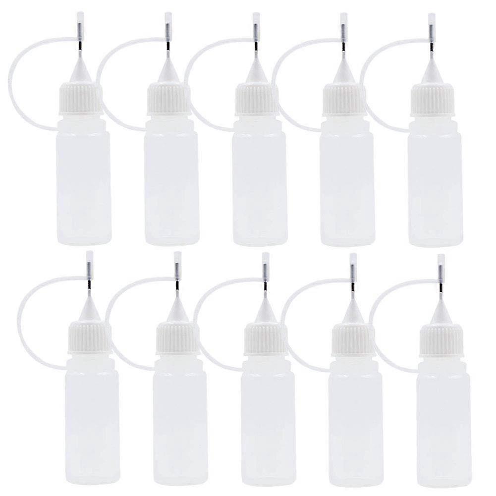 12 Piece Plastic Squeeze Tip Applicator Bottle 10ml Syringe Soft Vial (White)