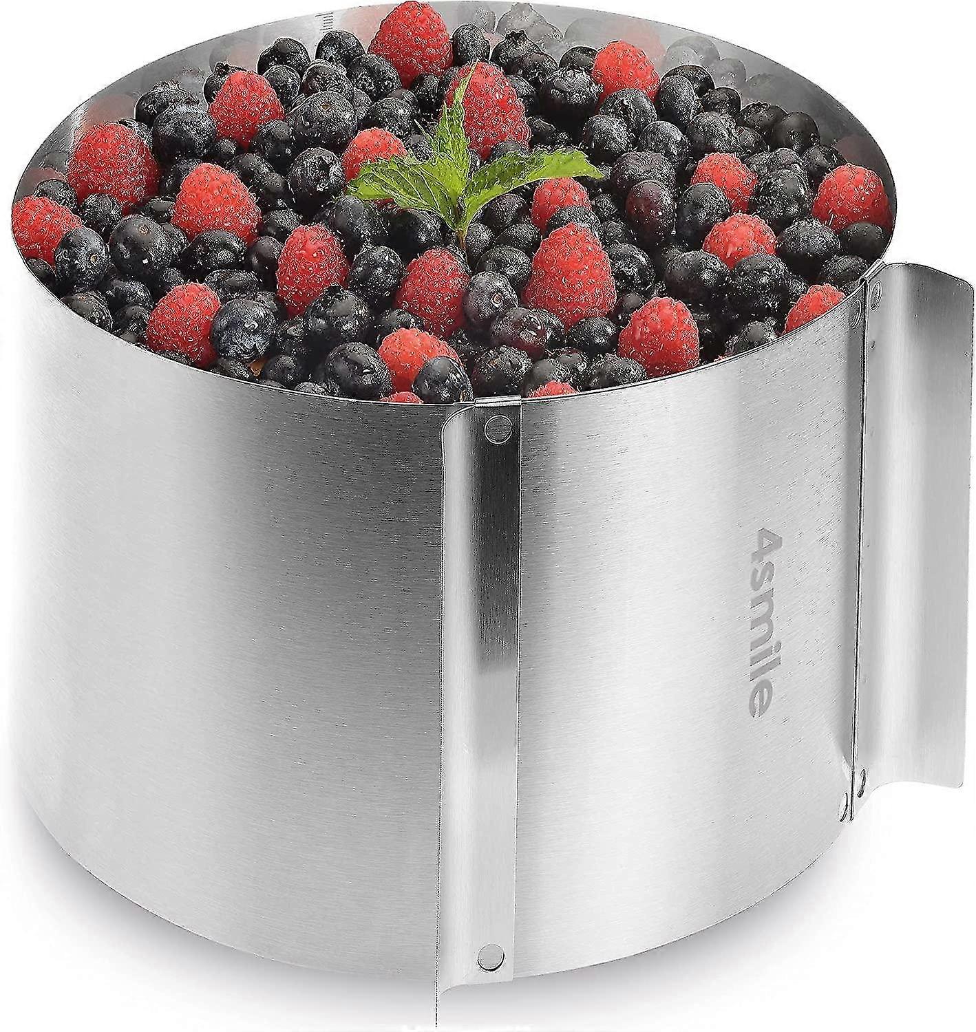 خاتم كيك قابل للتعديل ، طويل جدا ، 15 سم ، حلقة خبز من الفولاذ المقاوم للصدأ شديدة التحمل ، خاتم كعكة بجودة عالية