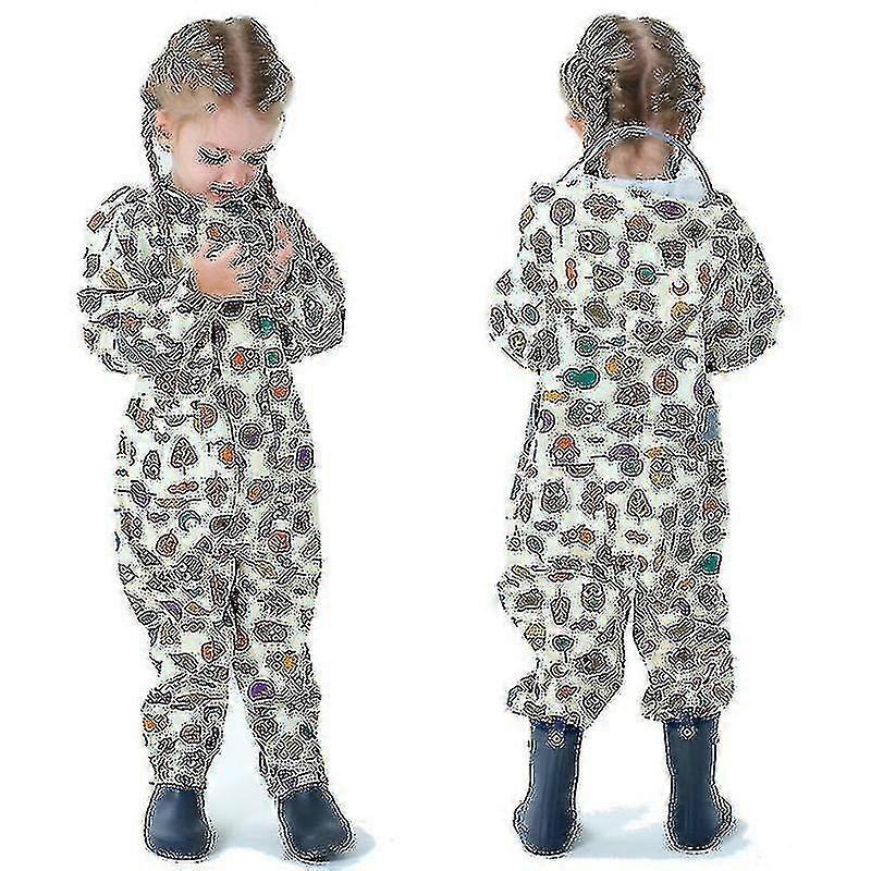 3d ילדים מעילי גשם לבנים בנות ברדס חיה חליפת גשם ילדים עמיד למים חתיכה אחת ללבוש גשם)