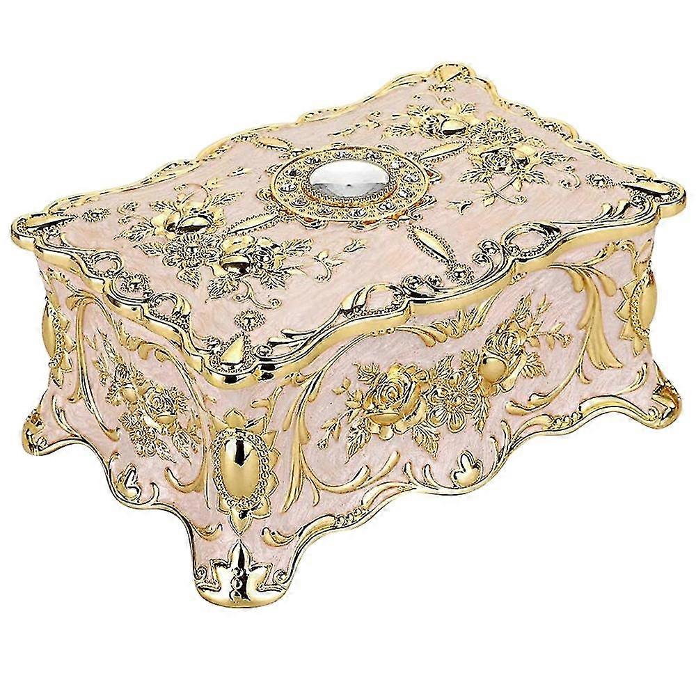 European Retro Rectangular Jewelry Box- For Ladies(creamy White)