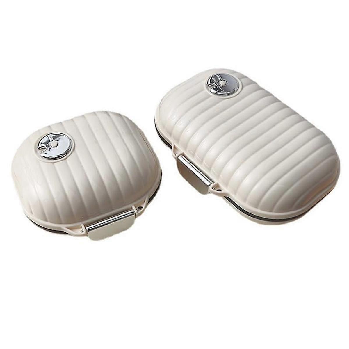 2PCS Portable Daily Pill Box Travel Medication Organizer for Purse Compact Pill Case for Daily and