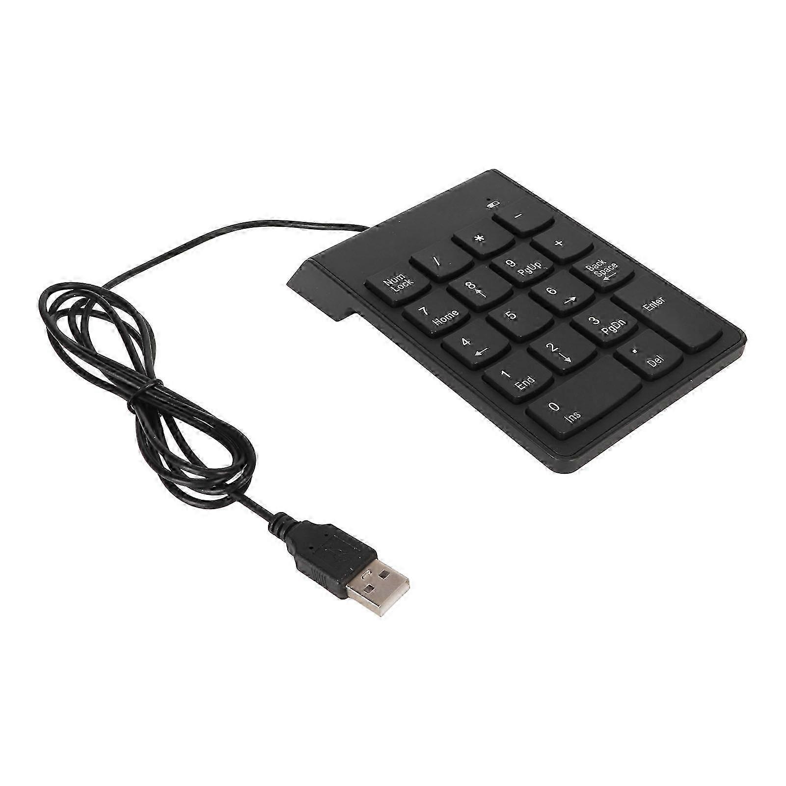 Wired Numeric Keypad 18 Keys Quiet Plug and Play USB Connection for Office Gaming and Bank Use