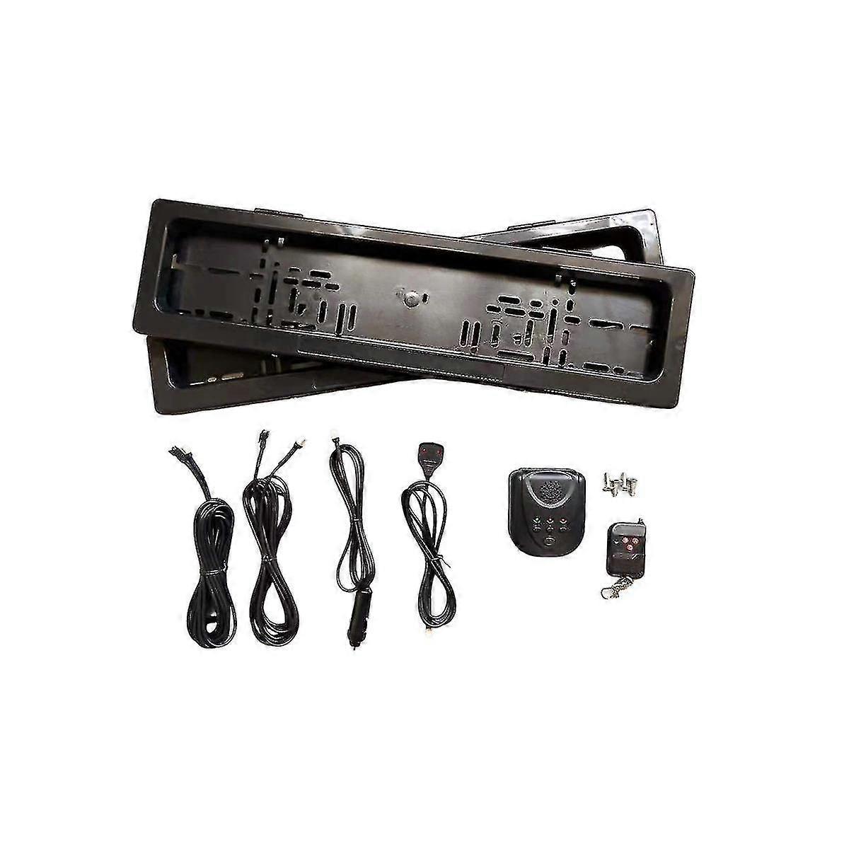 Eu License Plate Car License Plate Shutter Car Number Roller Shutter Cover Remote Hide Cover Shutter Frame 2pcs
