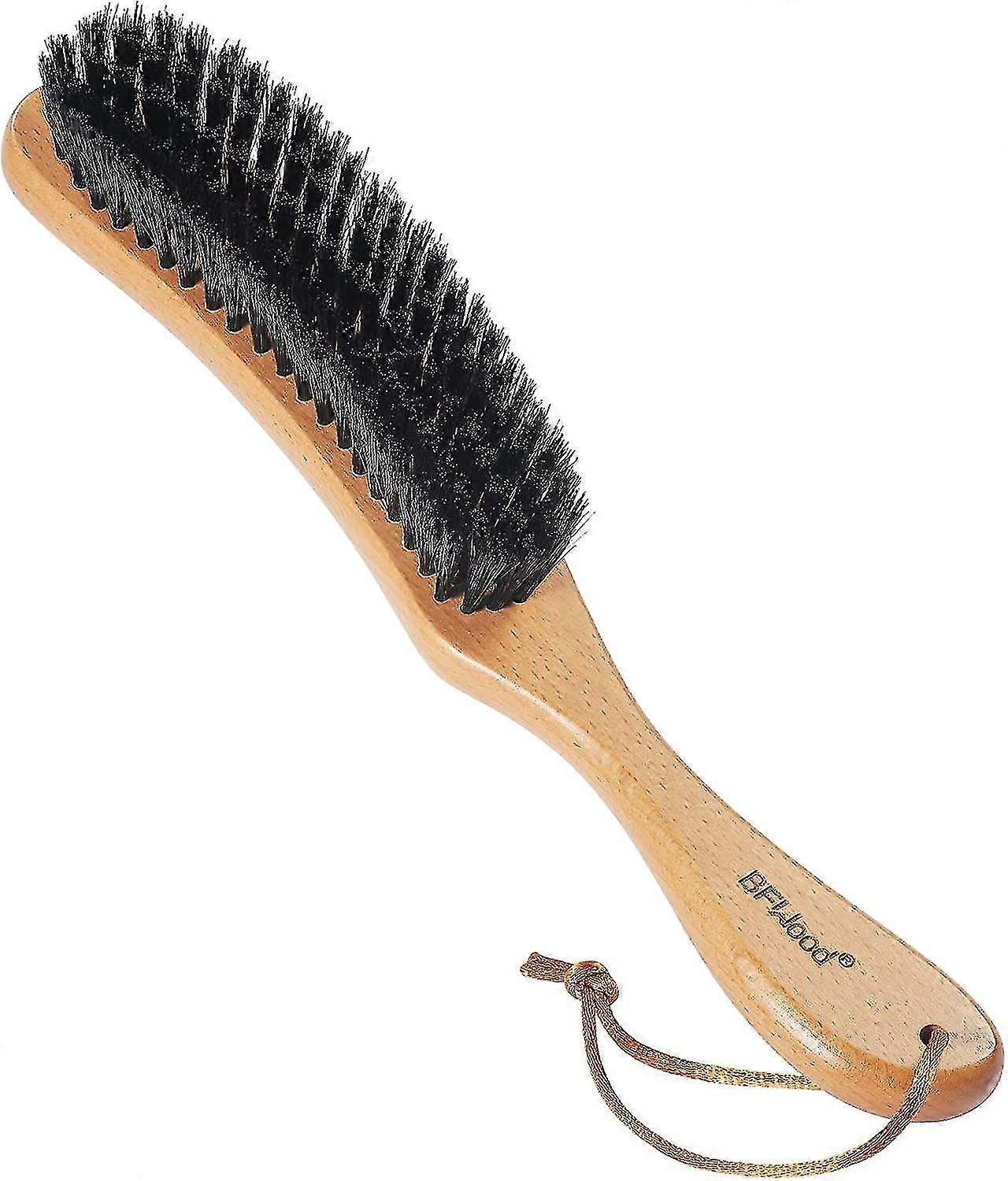 Clothes Brush - Boar Bristle Lint Brush For Suits, Cashmere, Wool, Velvet, Suede And Pet Hair - Large Beech Handle
