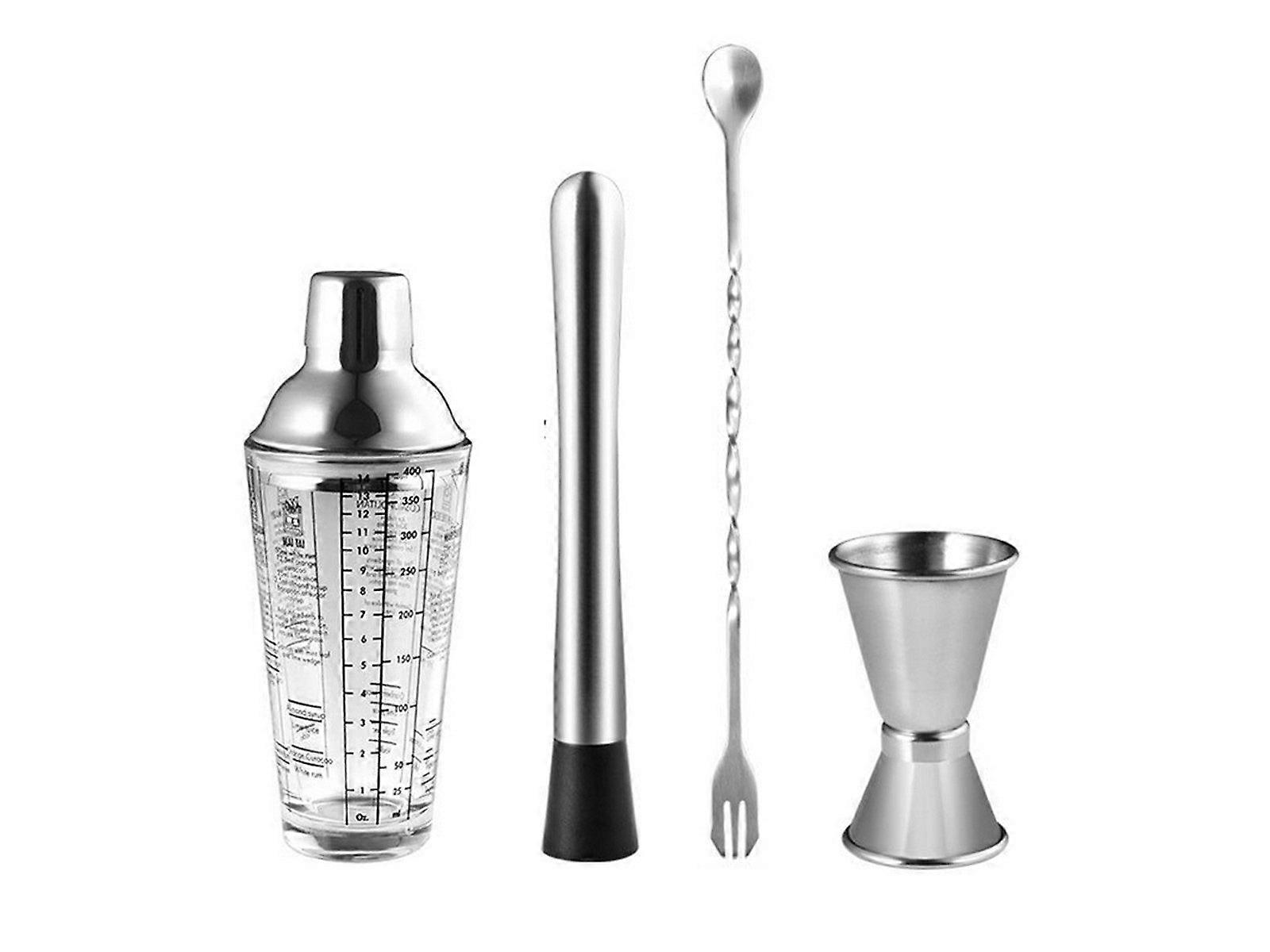 4-Piece Cocktail Shaker Set Mixer