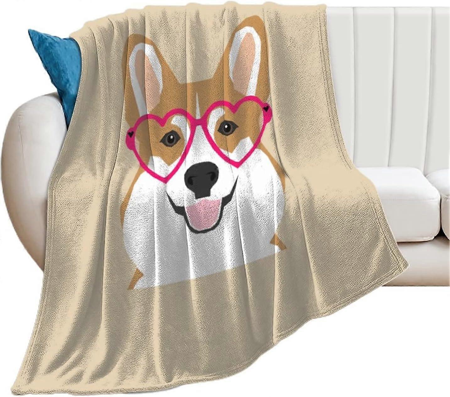 Welsh Corgi Flannel Fleece Blanket Lightweight Soft Throw Blanket