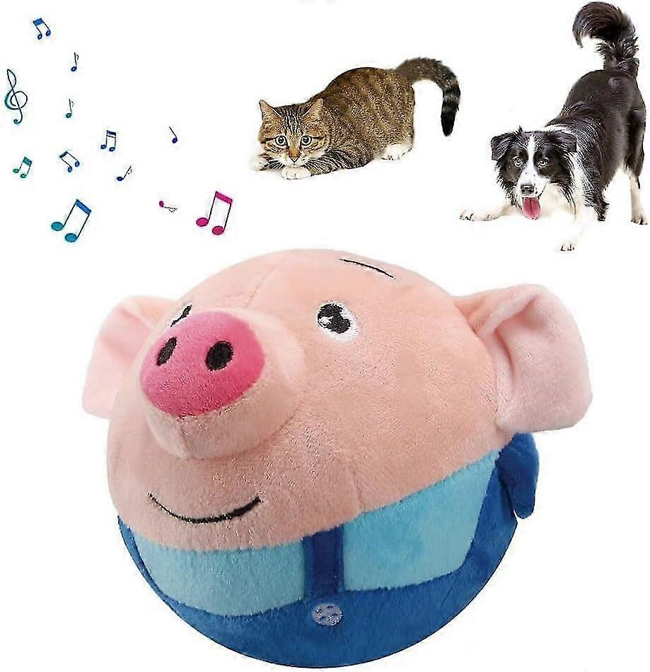 Active Moving Pet Plush Toy, Interactive Squeaky Moving Dog Cat Bouncing Ball Toy
