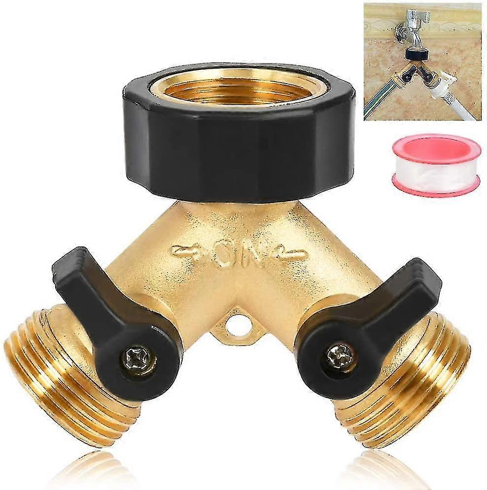 double Washing Machine Tap 2-way Y-distributor 3/4 Inch For Connection Of 2 Appliances -Suzuka