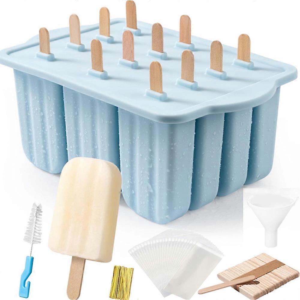 DIY الآيس كريم العفن صينية الجليد سيليكون 12 المصاصة الآيس كريم آيس كريم آيس كريم صينية محلية الصنع