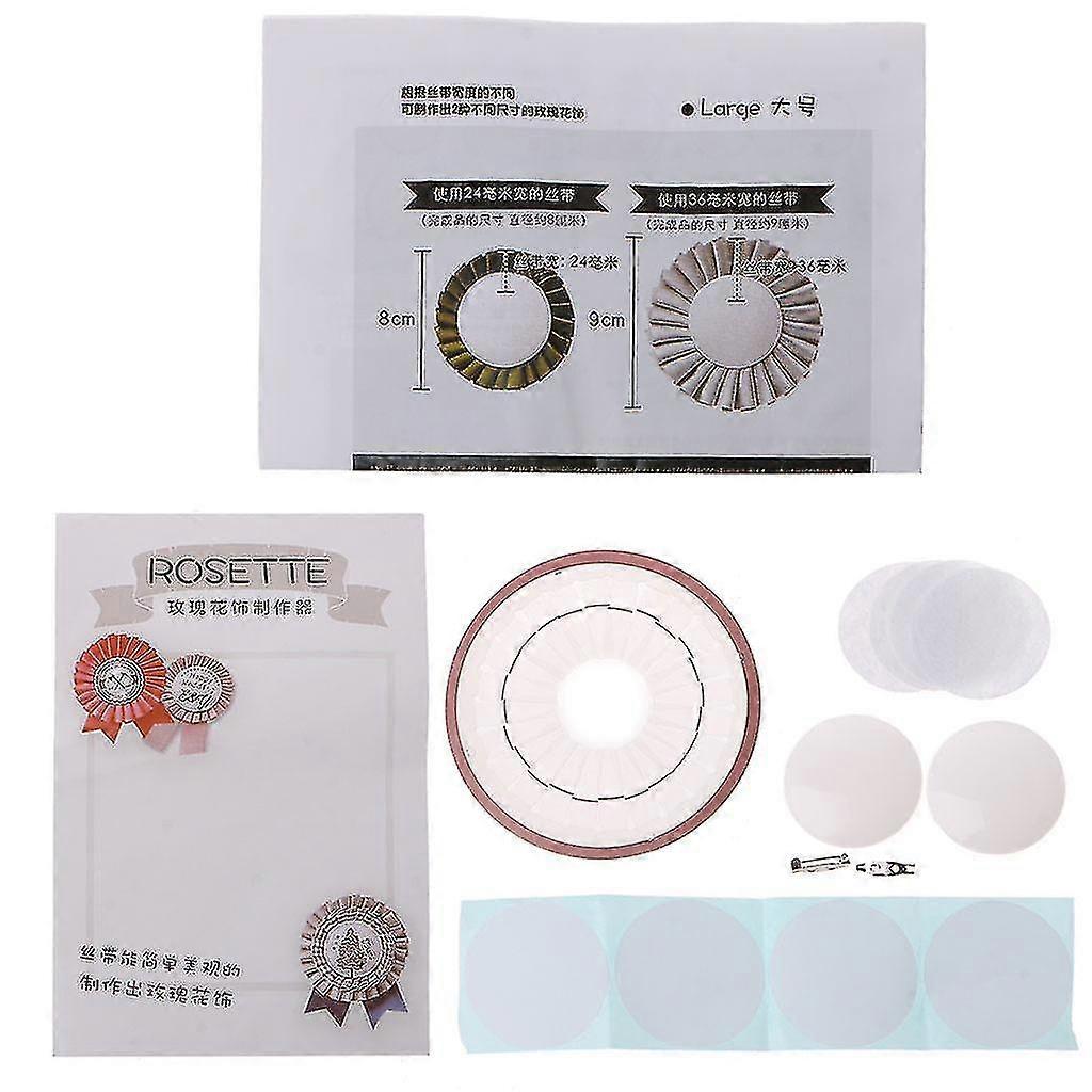 Diy Rosette Brooch Kit Handmade Ribbon Flower Making Tool Badge Button Ornament Rose Maker Patchwork Accessory