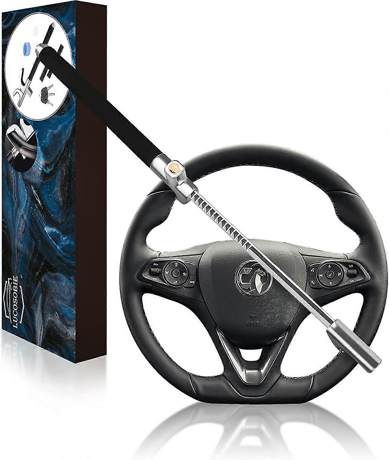 Car Anti-theft - Universal Model - Extendable And Adjustable - Easy To Store - Comes With 3 Keys (black)