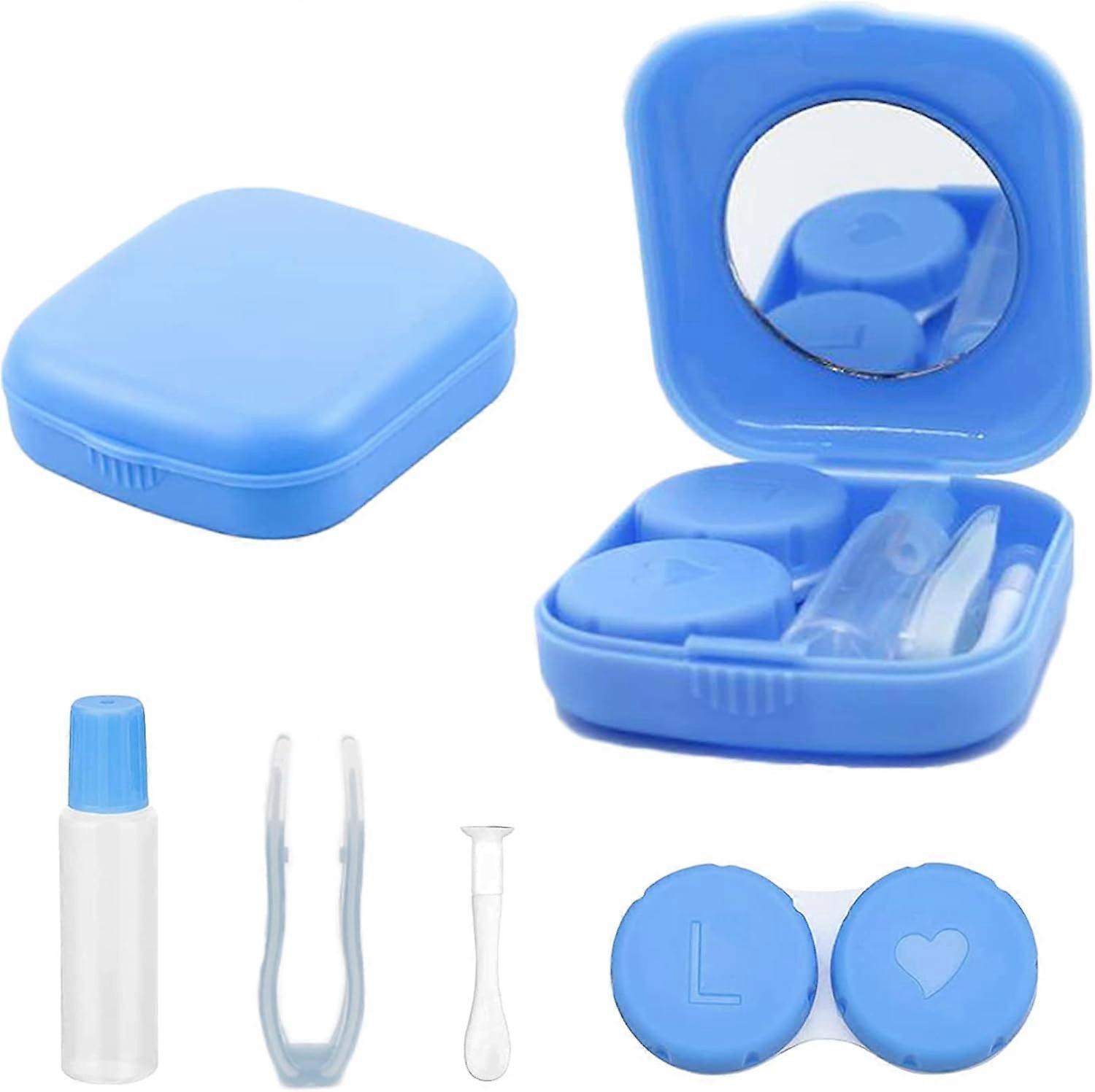 Pink Contact Lens Case Portable Hygiene Contact Lens Case Travel Set with Mirror for Daily Trips like Travel and Work
