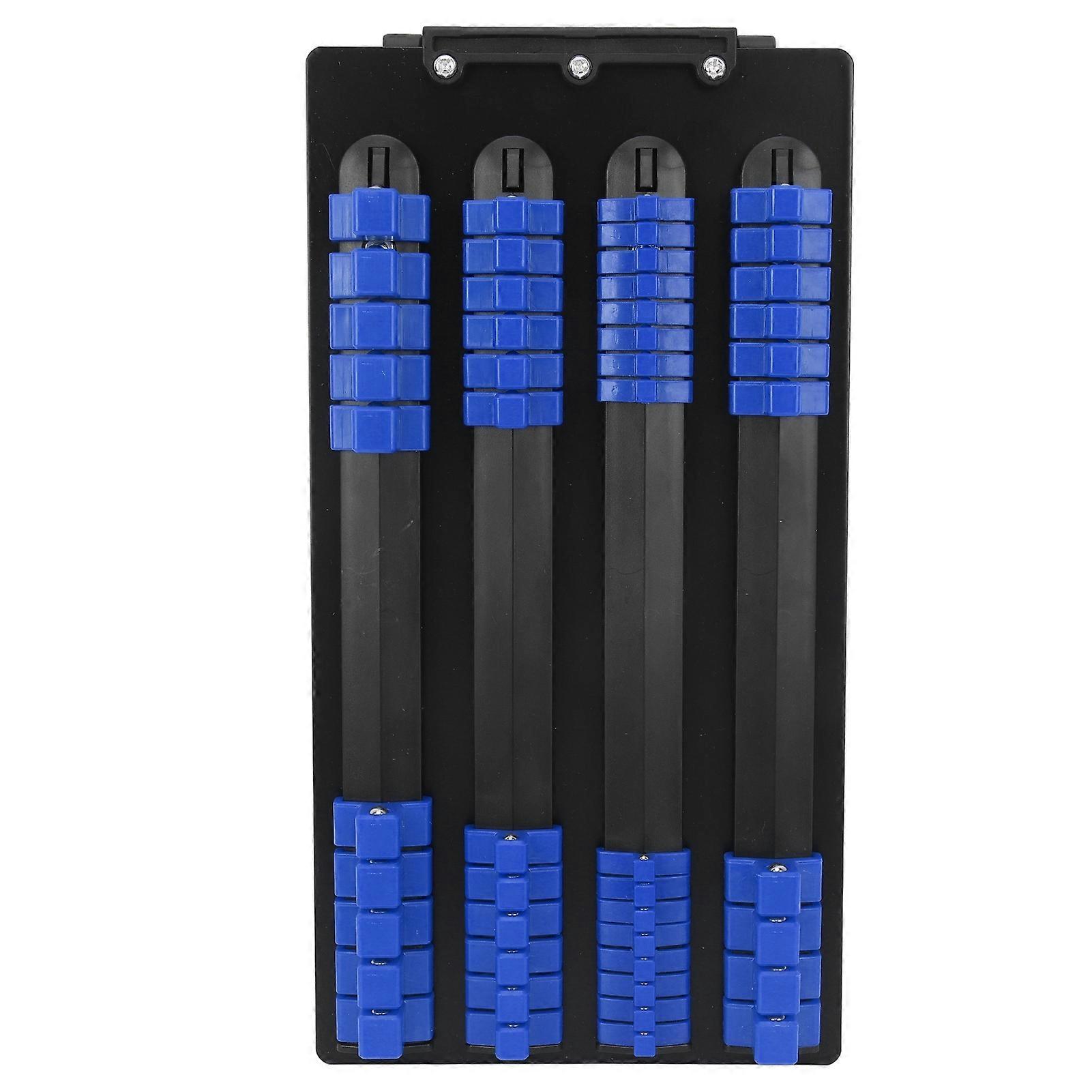 48 Piece Socket Organizer Tray 1/2 Inch X 14 Clips 3/8 Inch X 18 Clips 1/4 Inch X 16 Clips Portable Socket Rail Holder with Handle Blue