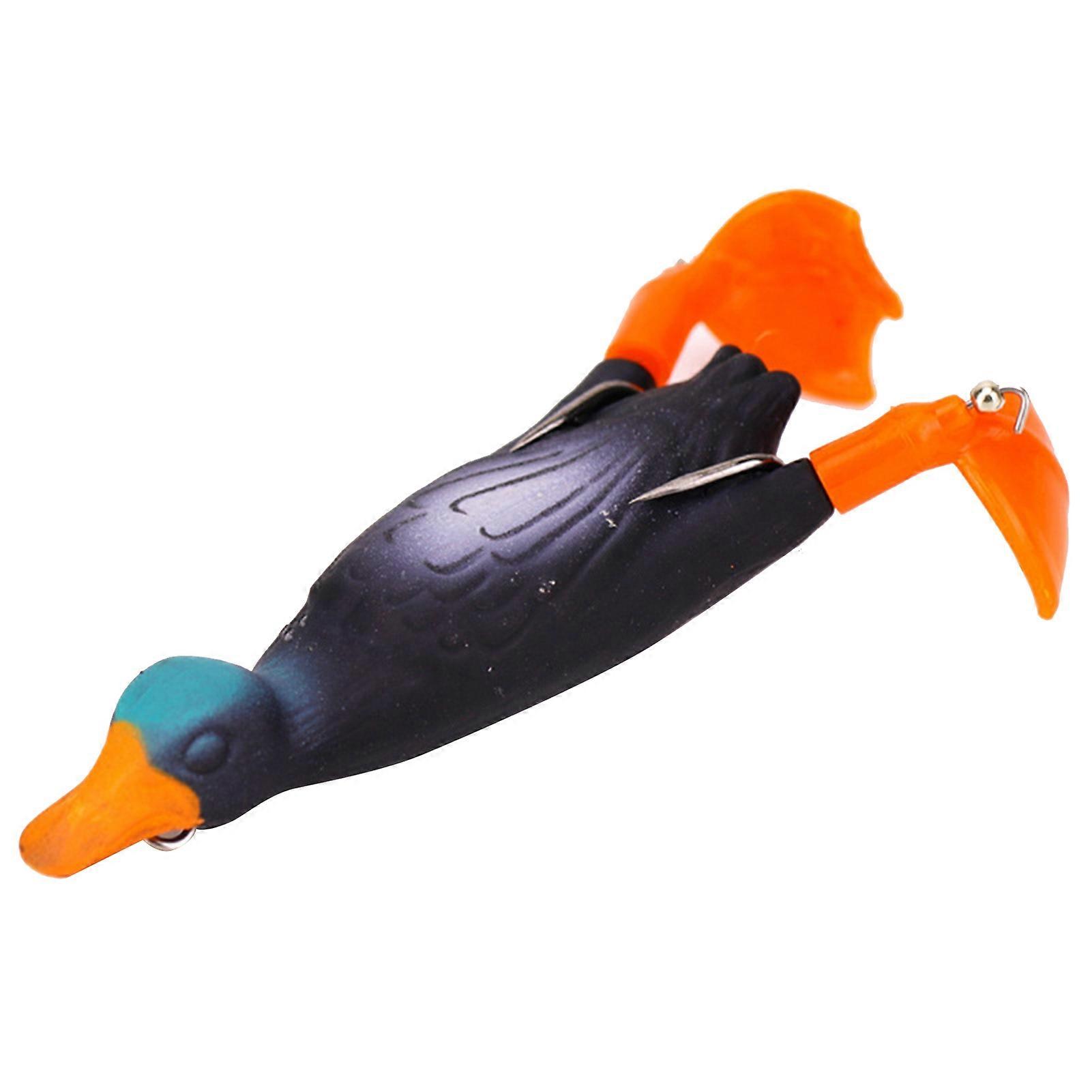 Kaesi10.5g 9.5cm Fishing Lure Duckling Double Propeller Silicone Floating Rotary Soft Bionic Lures for Fishing Lover