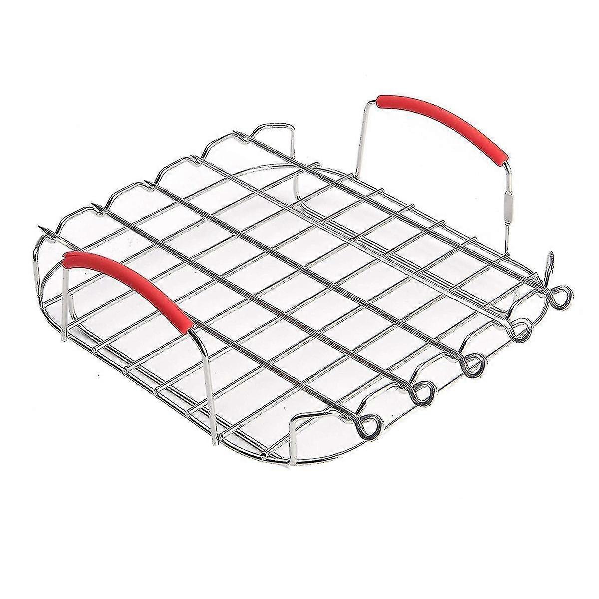 Rack Set Versatile Grilling Rack Stainless Steel Double Layer Rack With Skewers Steaming Drain Oil