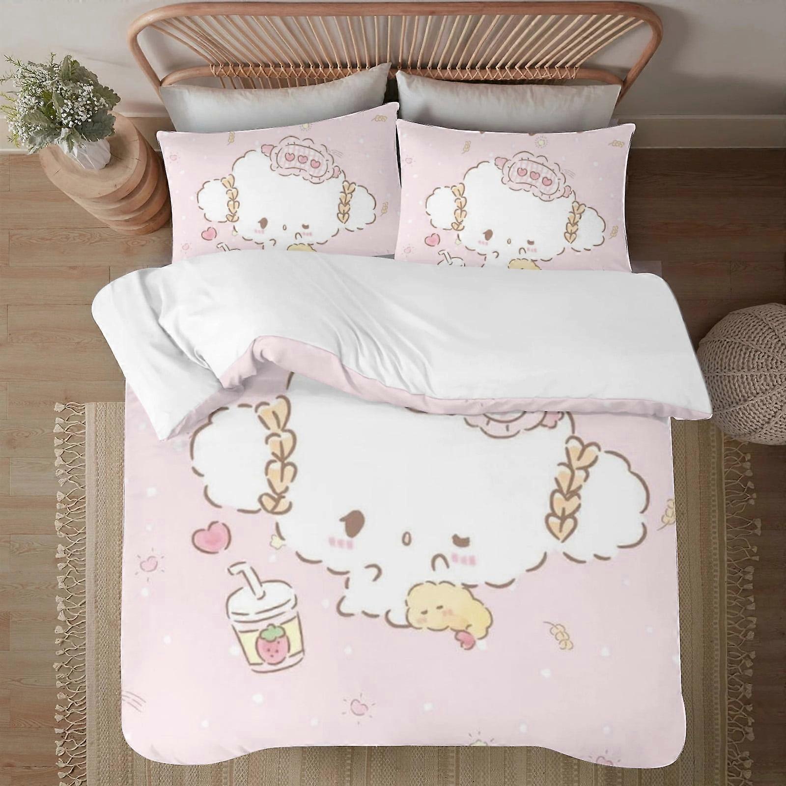 v6101 Prostěradla Ložní prádlo Cogimyun 3-dílná sada povlečení1 povlak na přikrývku +2 povlaky na polštáře pro děti Chlapci Dívky Dospělý Kreslený Teplý Roztomilý Módní Dovolená Dárek