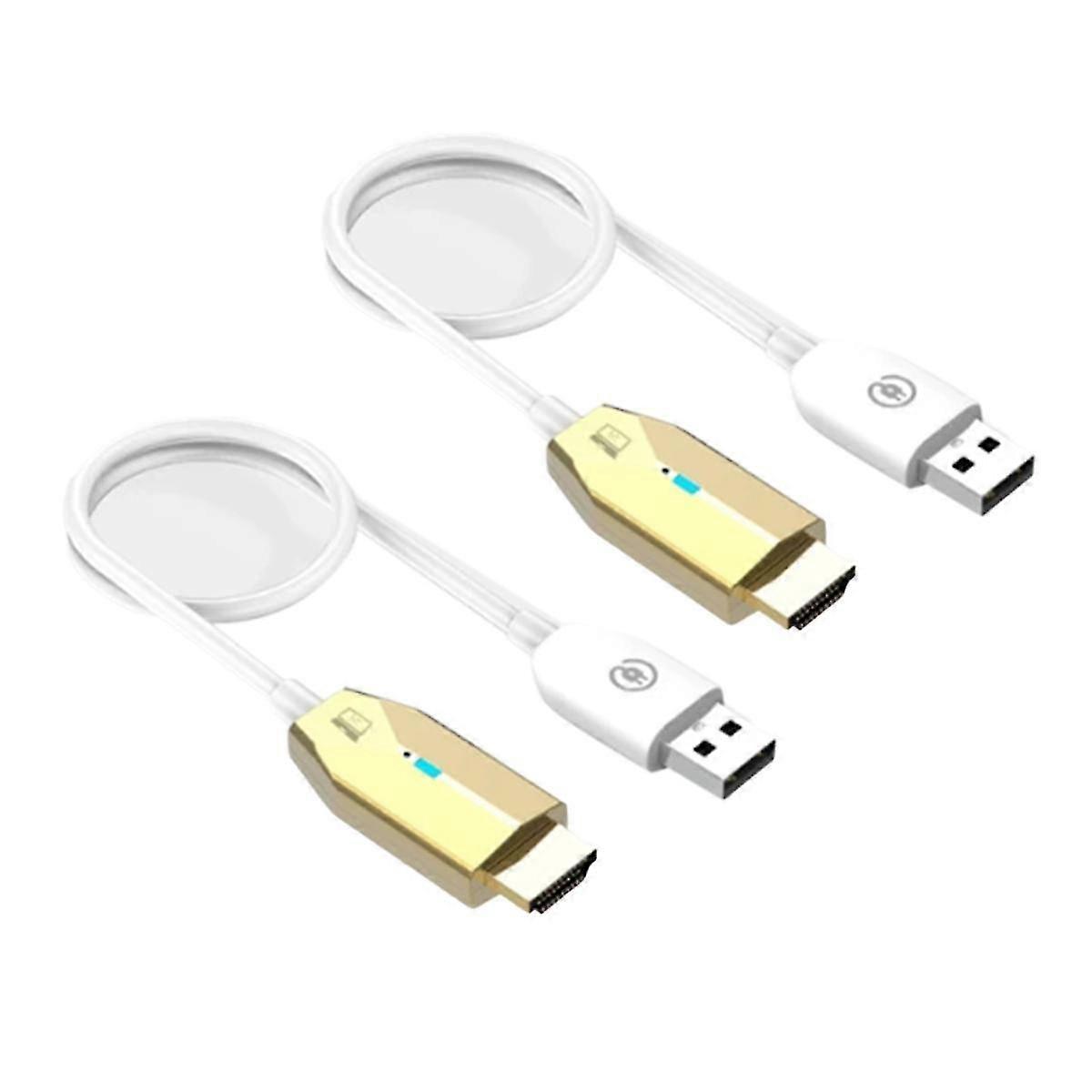 5G 30M Wireless -Compatible Extender Cable Audio Video Transmitter&Receiver Display Adapter for Camera PC(Gold)