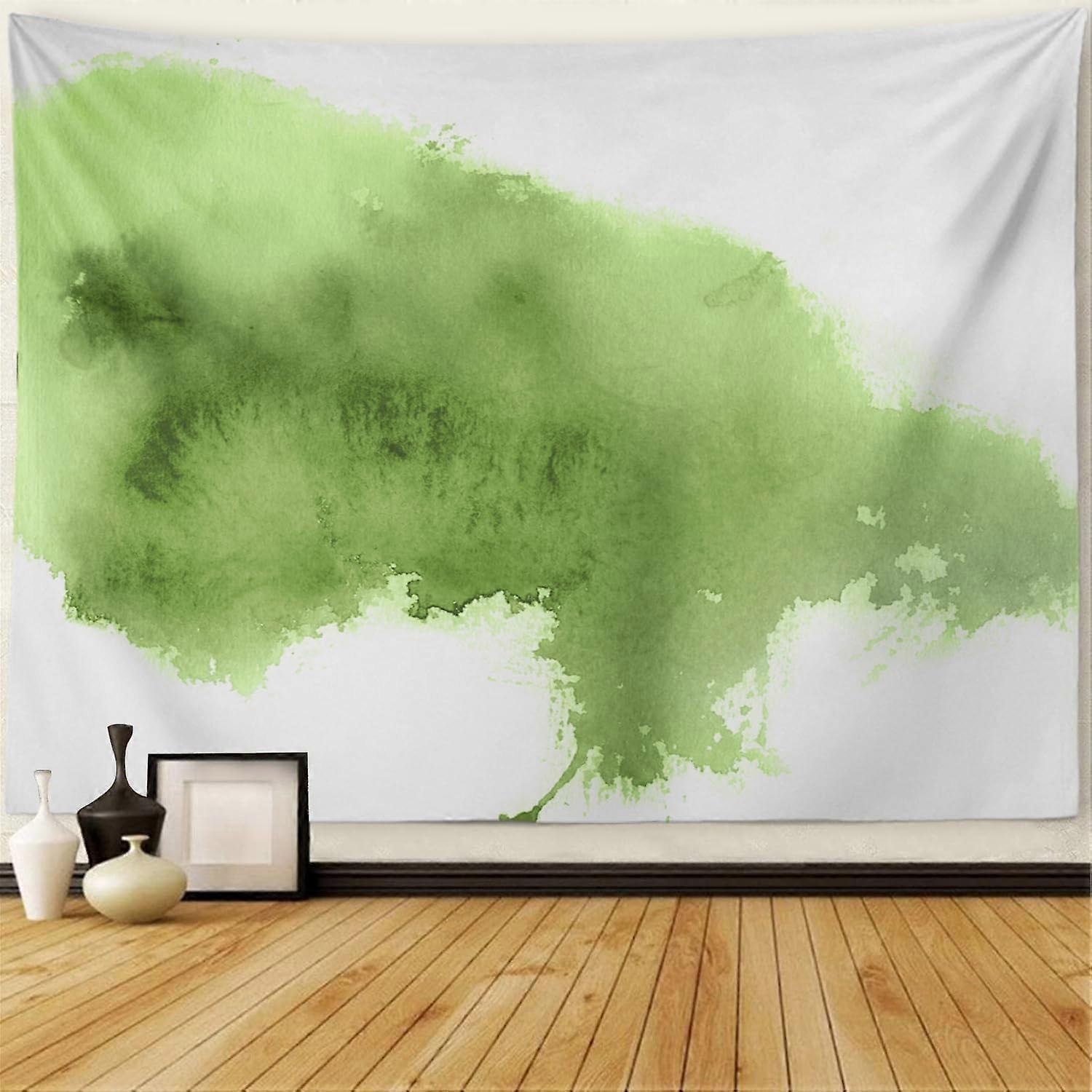 نسيج الزيتون الأخضر الجدار بقعة خضراء مجردة الألوان المائية الألوان العصرية الصبغة نسيج الألوان المائية الجدار معلقة الجدار ديكور نسيج لغرفة النوم المعيشة R