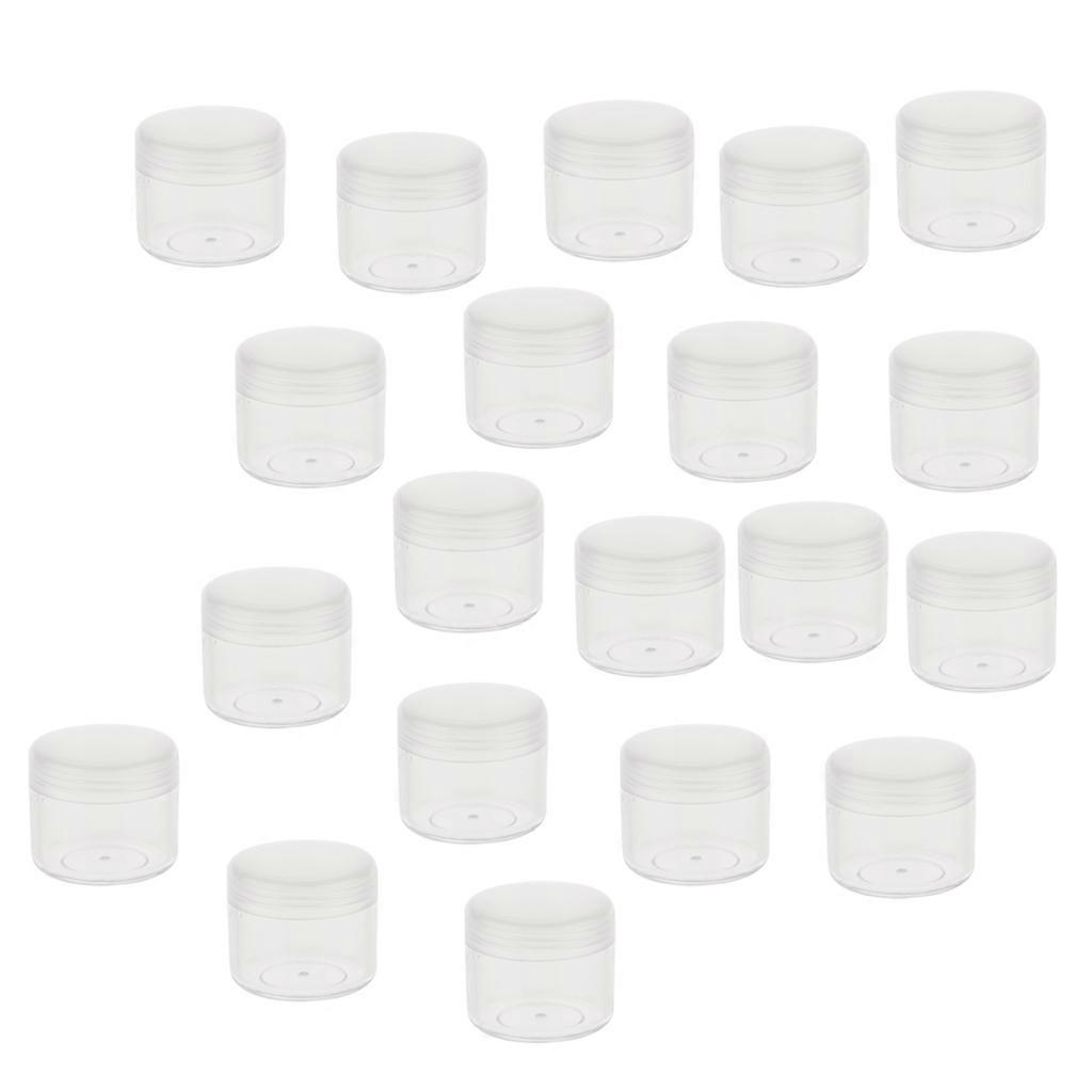 Portable Small Plastic Cosmetic Cream Jars Pots, Empty Cosmetic Containers With Lids (20Pcs) - clear, 5g