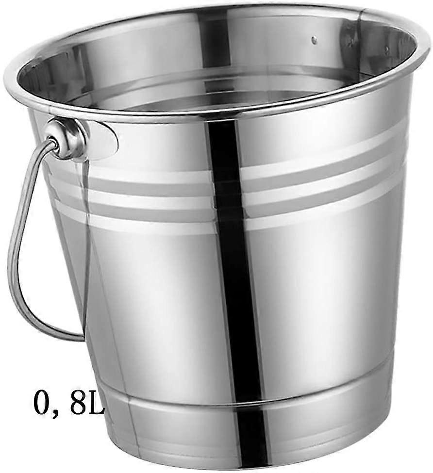 Wuhing-SJ-12.5X12.5Cm Metal Bucket Ice Bucket Ice Bucket Stainless Steel Ice Cube Tray With Carrying Handle Ice Tray For Bar Wine Champagne Beer Weddi