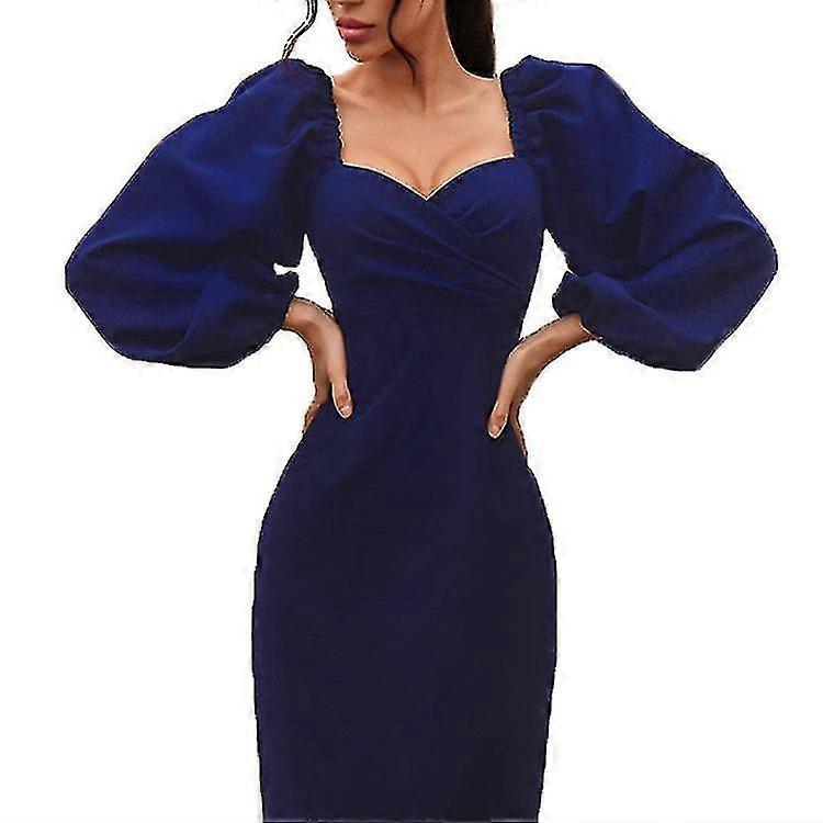 Abito a maniche lunghe con maniche a sbuffo in vita A