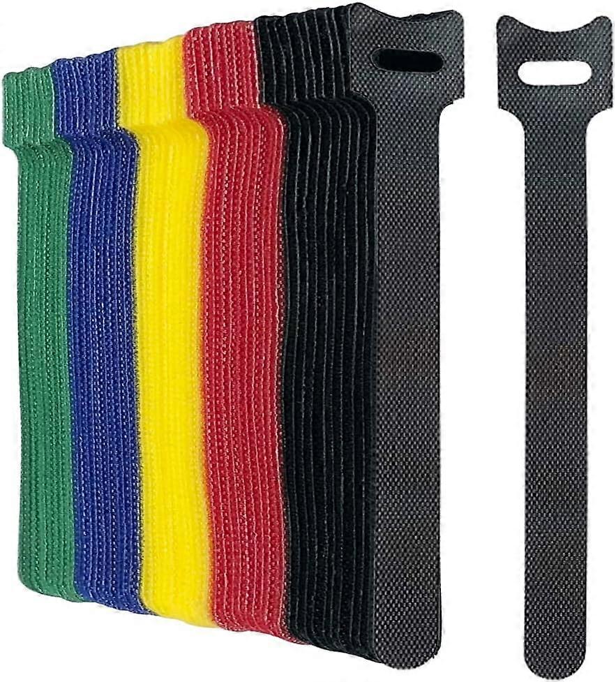 Reusable Cable Ties Black 100 Pack Cable Straps Adjustable Releasable Wire Ties Hook and Loop Cable Tie Tidy for Desk Compatible PC Cable Management C