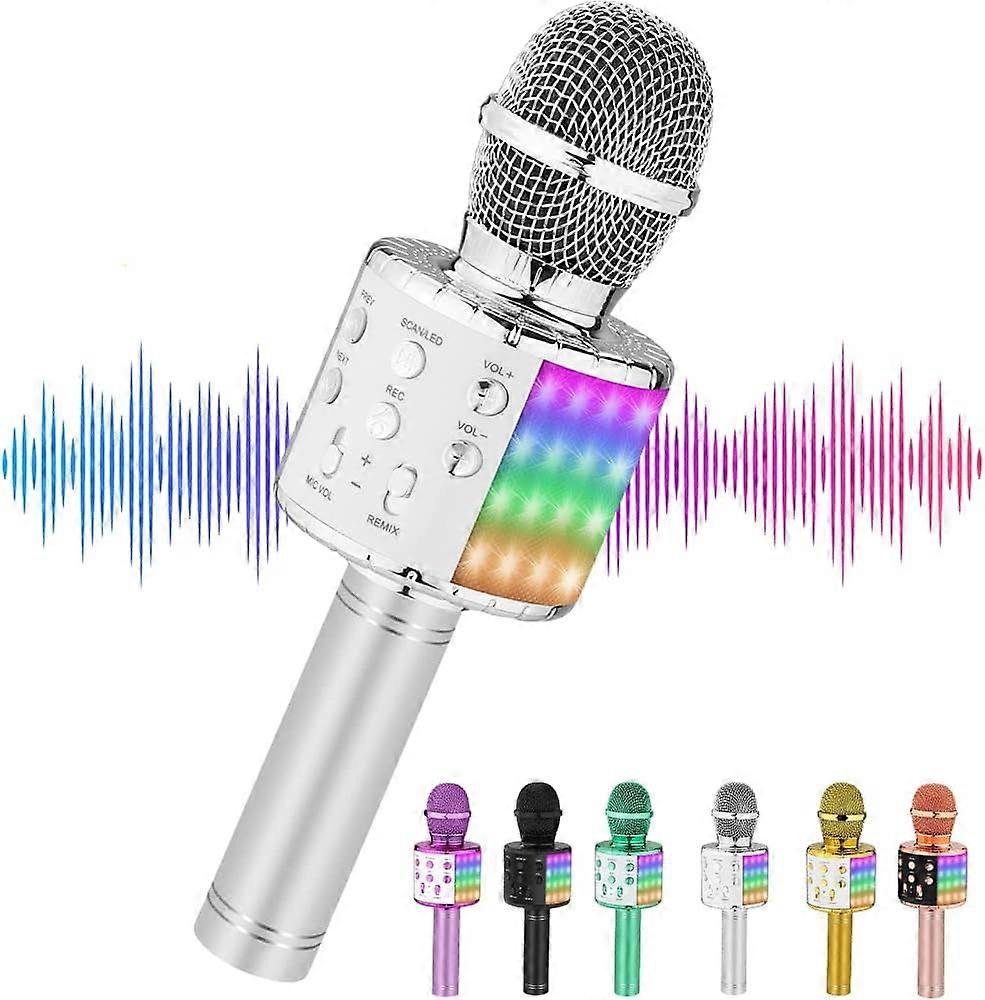 silveryKidsスターカラオケ、キッズマイク、Bluetoothガールズおもちゃ、ギフト2、3、4、5、6 +歳大人にも適しています