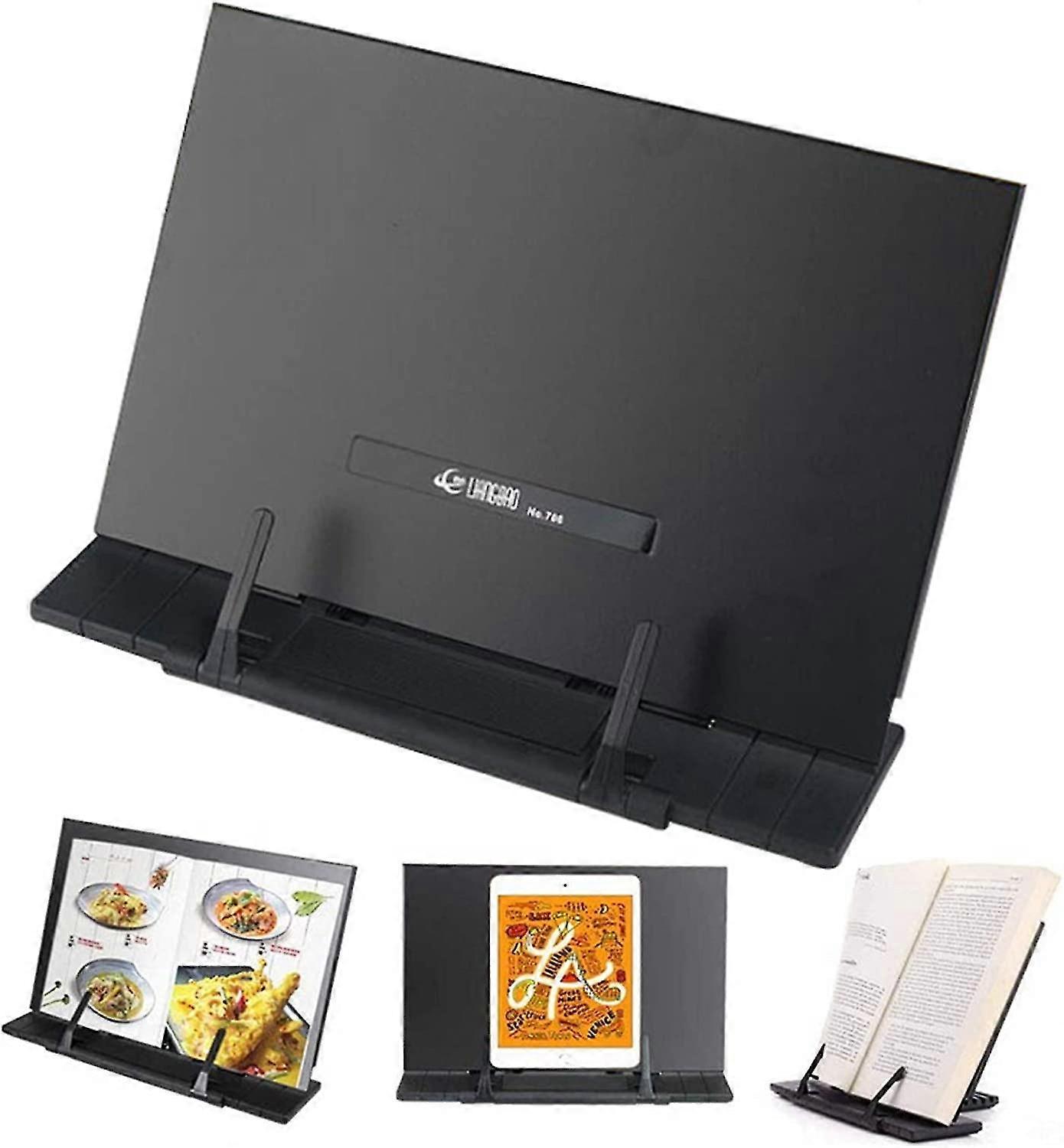 Adjustable 7 Degree Reading Stand Magazine Shelf Reading Lectern Display Stand Kitchen Counter Book Stand For Cookbooks, Music Notes, Tablet And Ipadb