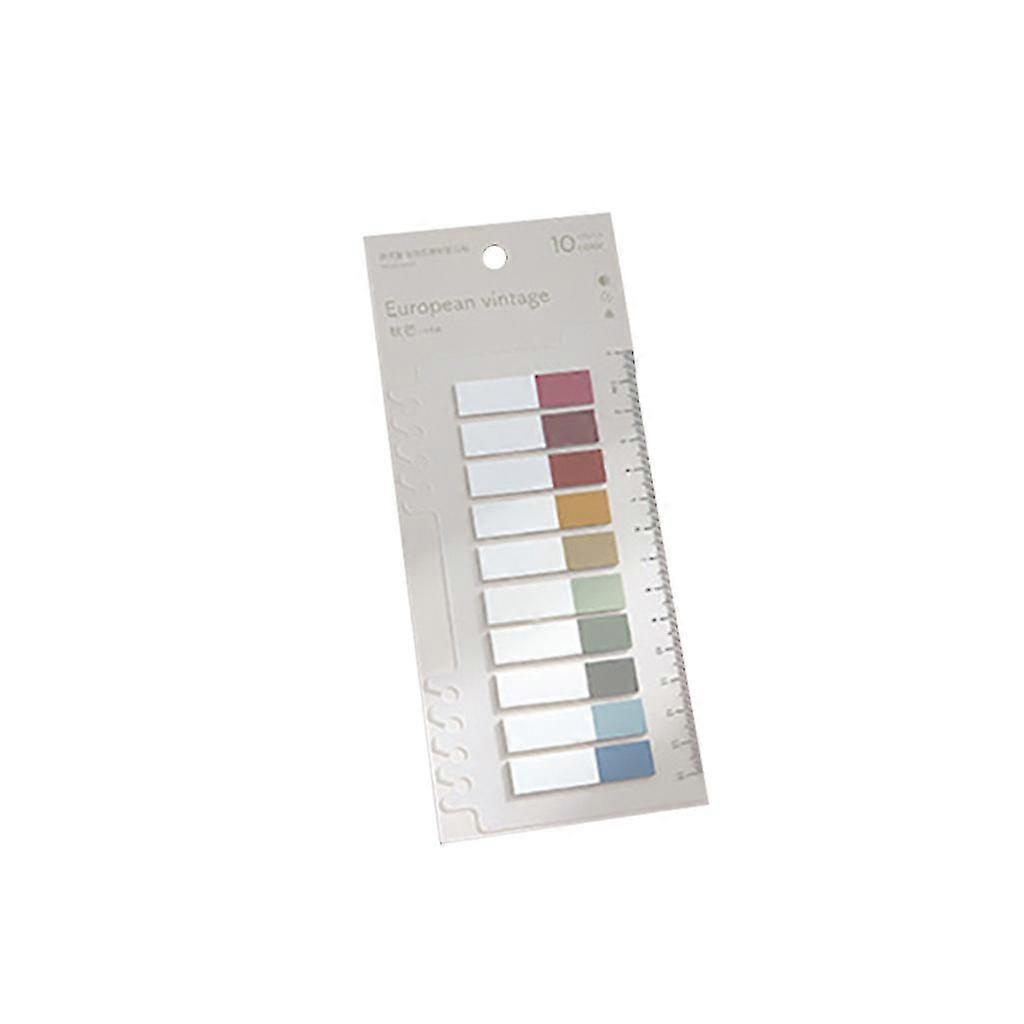 200pc Pet Retro Color Loose Leaf Index Tag Paper Hand Account Ruler